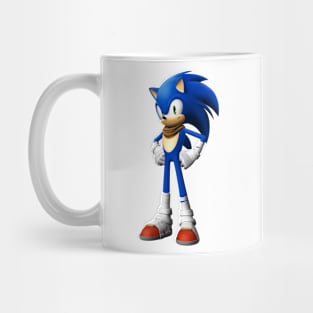 blue hedgehog standing Mug